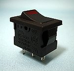 ミヤマ電器　LED照光式ロッカスイッチ　DS-850KSL 黒ボディ　